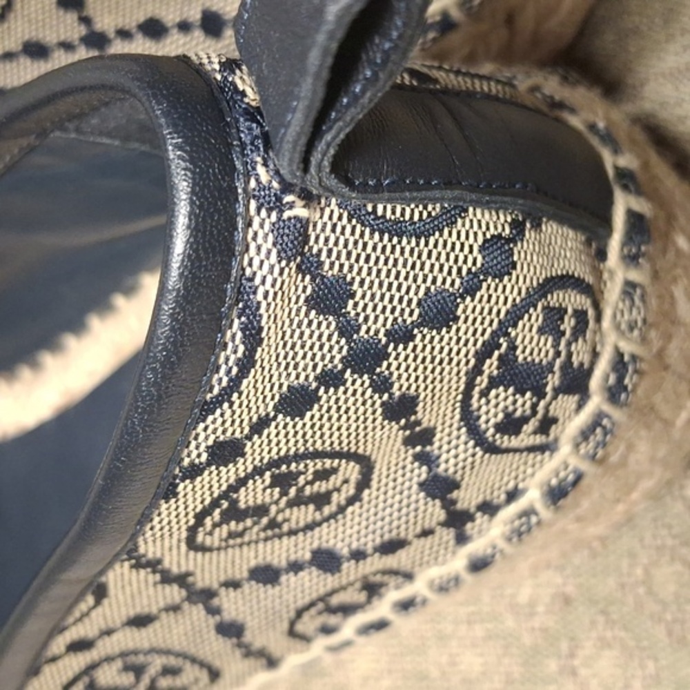 Tory Burch Beige and Black Logo Espadrilles - Picture 14 of 16